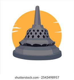 vector of Buddhist stupas made of stone and very common in Indonesia