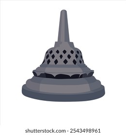 vector of Buddhist stupas made of stone and very common in Indonesia