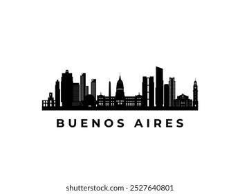 Vector Buenos Aires skyline. Travel Buenos Aires famous landmarks. Business and tourism concept for presentation, banner, web site.