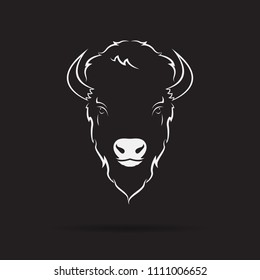 Vector of a buffalo head design on black background. Wild Animals. Vector illustration.