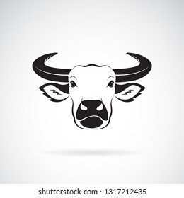 Vector of buffalo head design on white background. Wild Animals. buffalo head Icon or logo. Easy editable layered vector illustration. 