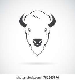 Vector of a buffalo head design on white background. Wild Animals. Vector illustration.