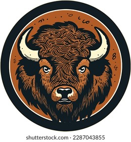 vector of buffalo mascot logo cartoon