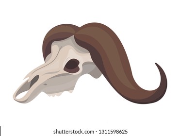 Vector buffalo skull side view simple style object western design