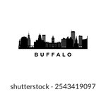 Vector Buffalo skyline. Travel Buffalo famous landmarks. Business and tourism concept for presentation, banner, web site.