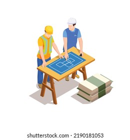 Vector builder and construction worker