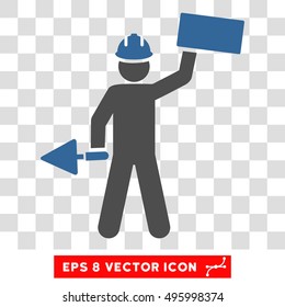 Vector Builder EPS vector icon. Illustration style is flat iconic bicolor cobalt and gray symbol on a transparent background.