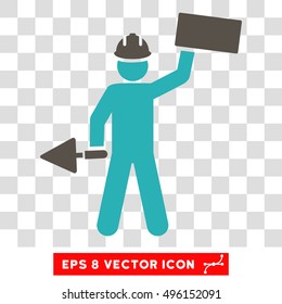Vector Builder EPS vector icon. Illustration style is flat iconic bicolor grey and cyan symbol on a transparent background.