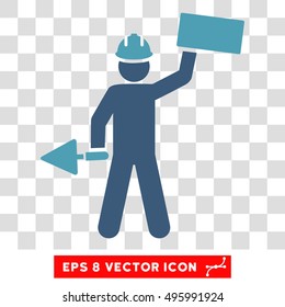 Vector Builder EPS vector pictogram. Illustration style is flat iconic bicolor cyan and blue symbol on a transparent background.