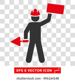 Vector Builder EPS vector pictogram. Illustration style is flat iconic bicolor intensive red and gray symbol on a transparent background.
