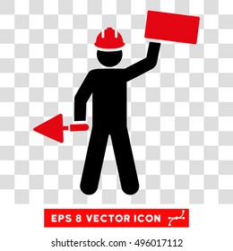 Vector Builder EPS vector pictograph. Illustration style is flat iconic bicolor intensive red and black symbol on a transparent background.