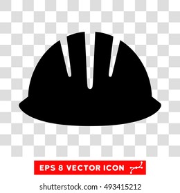 Vector Builder Helmet EPS vector icon. Illustration style is flat iconic black symbol on a transparent background.