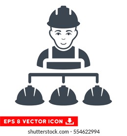 Vector Builder Management EPS vector pictogram. Illustration style is flat iconic smooth blue symbol on a transparent background.