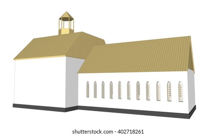 Vector building 3d Church  on white background icon art. 