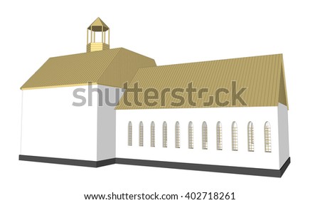 Vector building 3d Church  on white background icon art. 