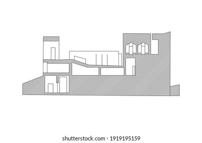  vector de construcción arquitectura, diseño de arquitectura de contorno