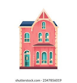 vector building cartoon art deco retro illustration isolated