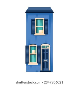vector building cartoon art deco retro illustration isolated