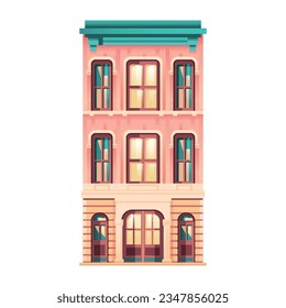 vector building cartoon art deco retro illustration isolated