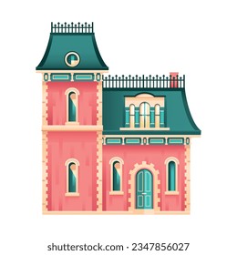 vector building cartoon art deco retro illustration isolated