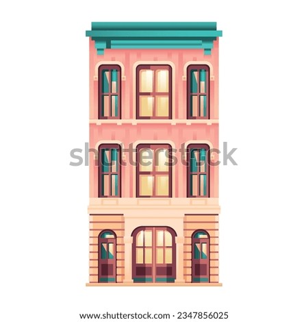 vector building cartoon art deco retro illustration isolated