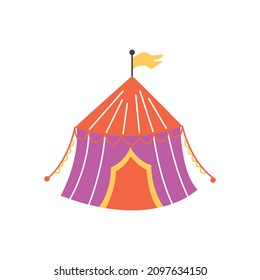 Vector building circus hand drawn naive art