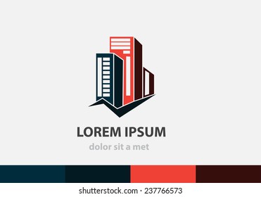 Vector building icon for business. Modern concept architecture. Creative logo idea for your company.