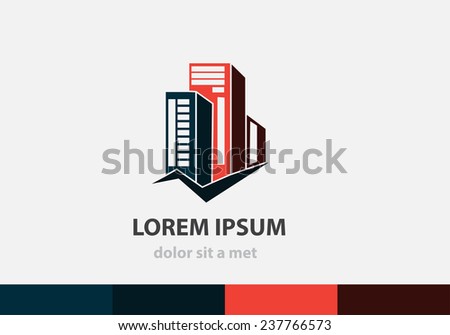 Vector building icon for business. Modern concept architecture. Creative logo idea for your company.