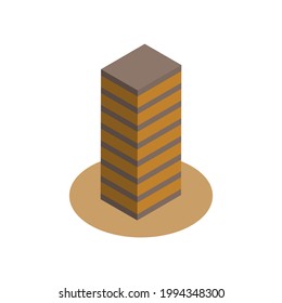 Vector de diseño de iconos de construcción con estilo isométrico en forma 3d