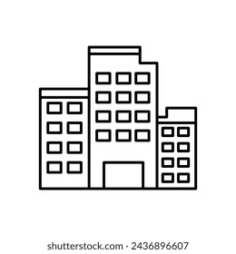 Vector building Icon liner illustration on white background..eps