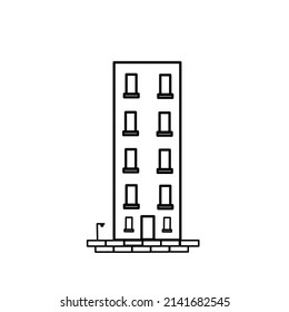 vector building icon on a white background