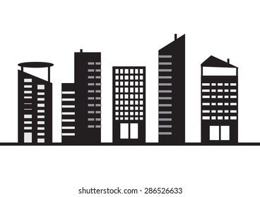 Vector building icon.black and white