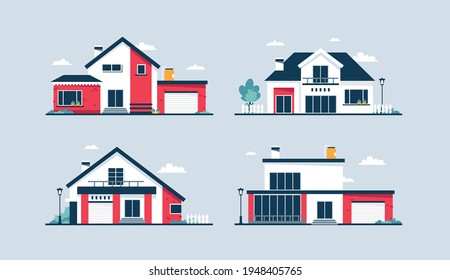 vector building illustration bundle for poster, background, print