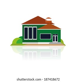 Vector Building Illustration Isolated On White Background 