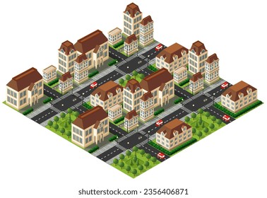 Vector building illustration of school university education of  elements architecture, home, construction, block and park