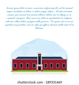 Vector Building Isolated On White Background With Space For Text