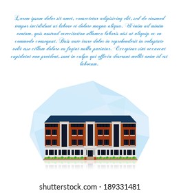 Vector Building Isolated On White Background With Space For Text