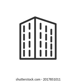 Vector building line icon. Symbol in trendy outline style. Vector illustration isolated on a white background. 