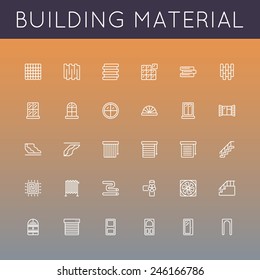 Vector Building Material Line Icons