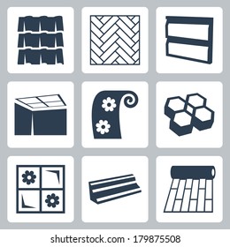 Vector building materials icons set