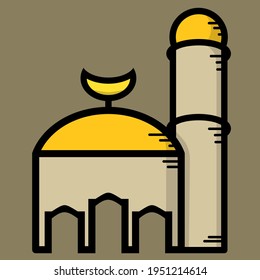 Vektorgebäude der Moschee, in der Muslime Gotteshäupter