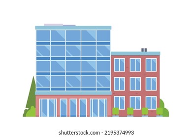 Vektorgebäude oder Bürogebäude zur Stadtgrafik