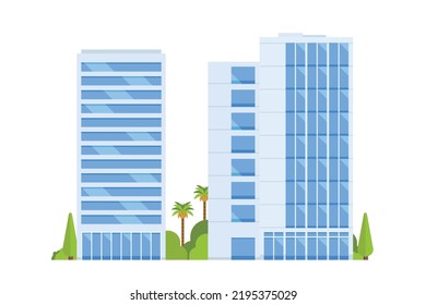 Edificios de vectores o edificios de oficinas para ilustrar la ciudad