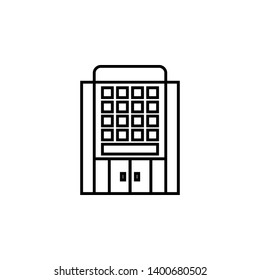 Vector building outline icon. Hotel illustration icon. Appartmen icon vector. Outline symbols collection, simple thin line icons set for websites, web design, mobile app, infographics