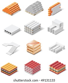 Vector building products icons. Part 1. Concrete elements