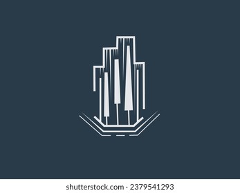 Vector building Real estate logo, element. Modern style Building icon architecture. Simple line art logo design.