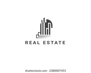 Vector building Real estate logo, element. Modern style Building icon isolated on white background.