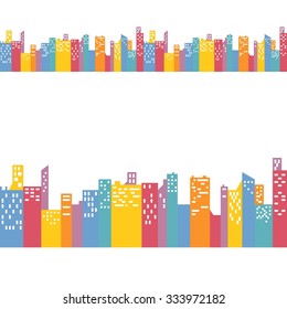 Vector building, seamless pattern