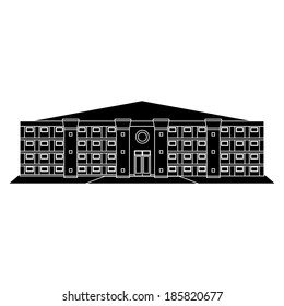 Vector Building Silhouette Isolated On White Background