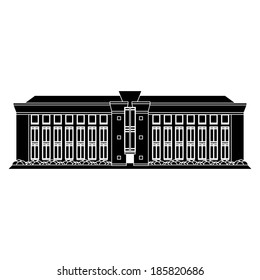 Vector Building Silhouette Isolated On White Background